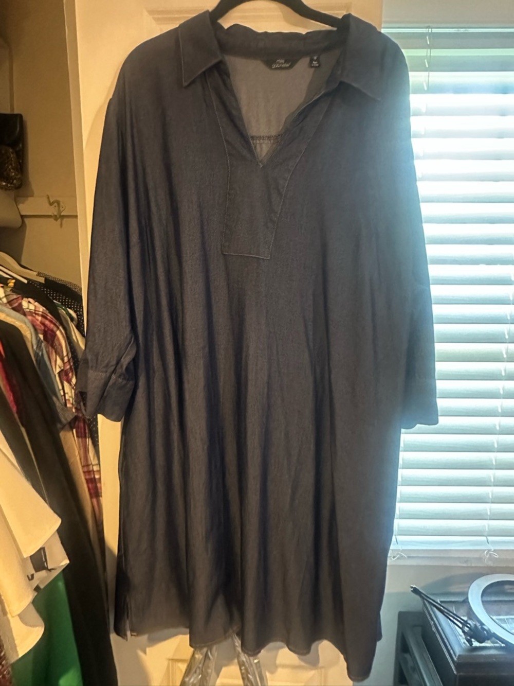 Mlle Gabrielle Slate Blue Tunic Shirt Dress